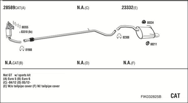 Išmetimo sistema WALKER FIK032825B