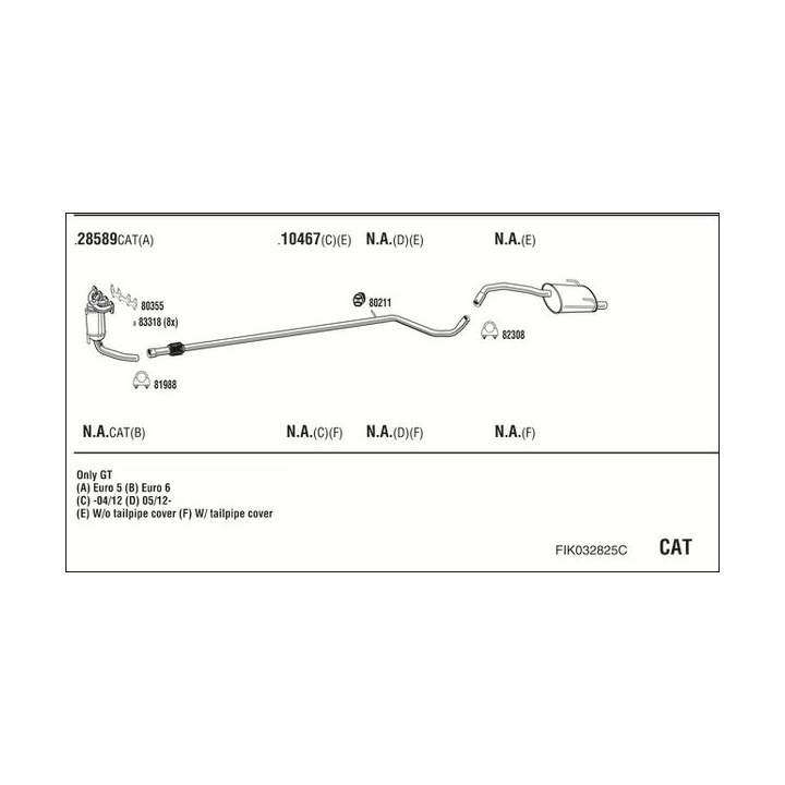 Išmetimo sistema WALKER FIK032825C