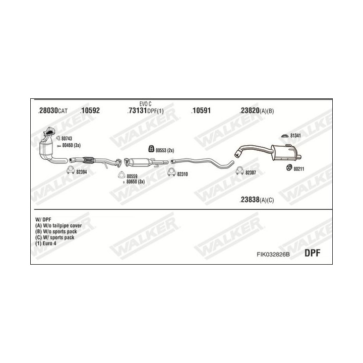 Išmetimo sistema WALKER FIK032826B