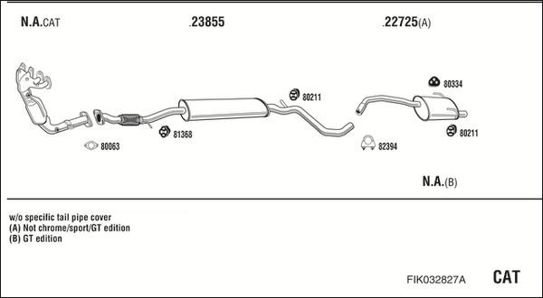 Išmetimo sistema WALKER FIK032827A