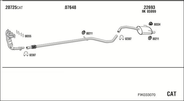 Išmetimo sistema WALKER FIK033070