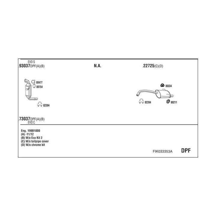 Išmetimo sistema WALKER FIK033353A