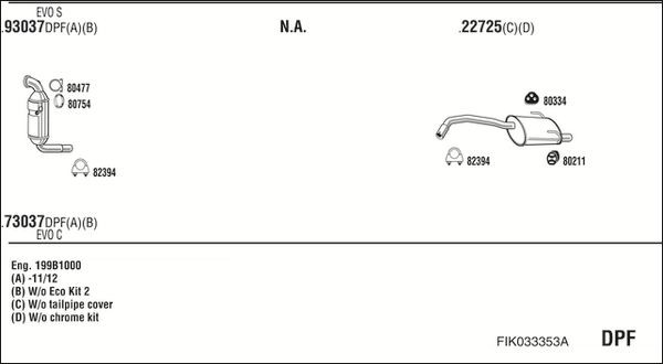Išmetimo sistema WALKER FIK033353A