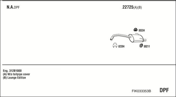Išmetimo sistema WALKER FIK033353B