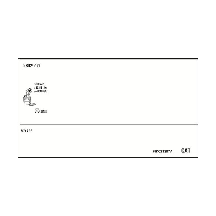 Išmetimo sistema WALKER FIK033397A