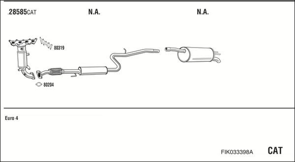 Išmetimo sistema WALKER FIK033398A