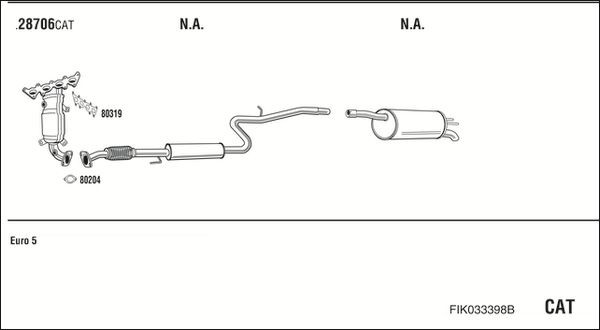 Išmetimo sistema WALKER FIK033398B