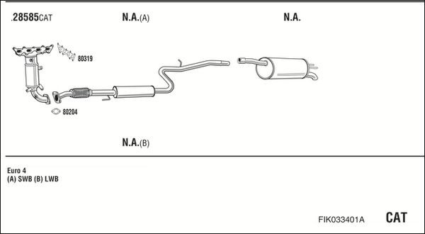 Išmetimo sistema WALKER FIK033401A