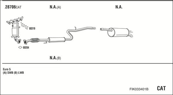 Išmetimo sistema WALKER FIK033401B