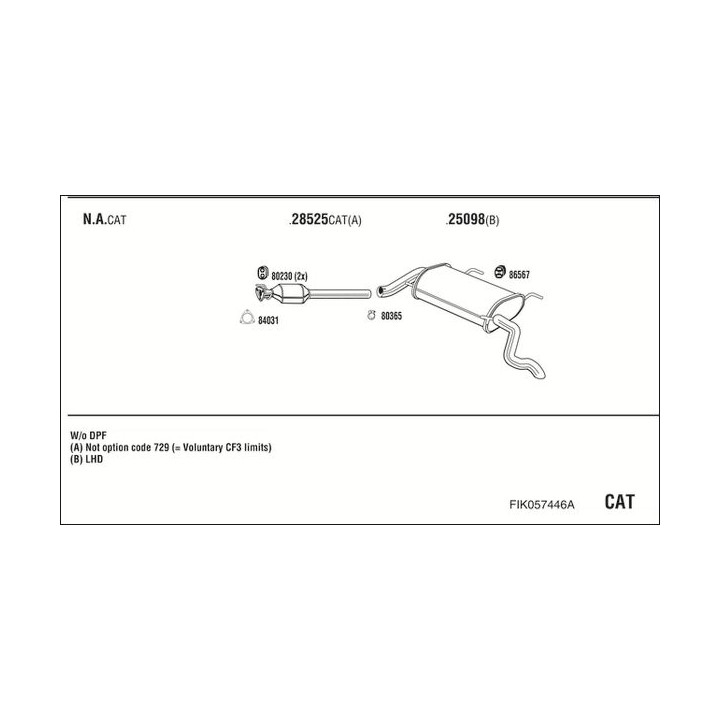 Išmetimo sistema WALKER FIK057446A