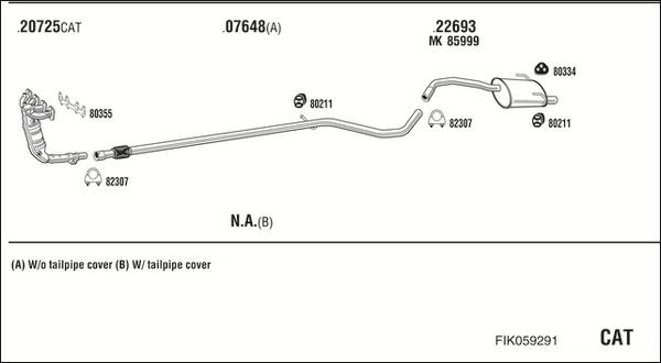 Išmetimo sistema WALKER FIK059291
