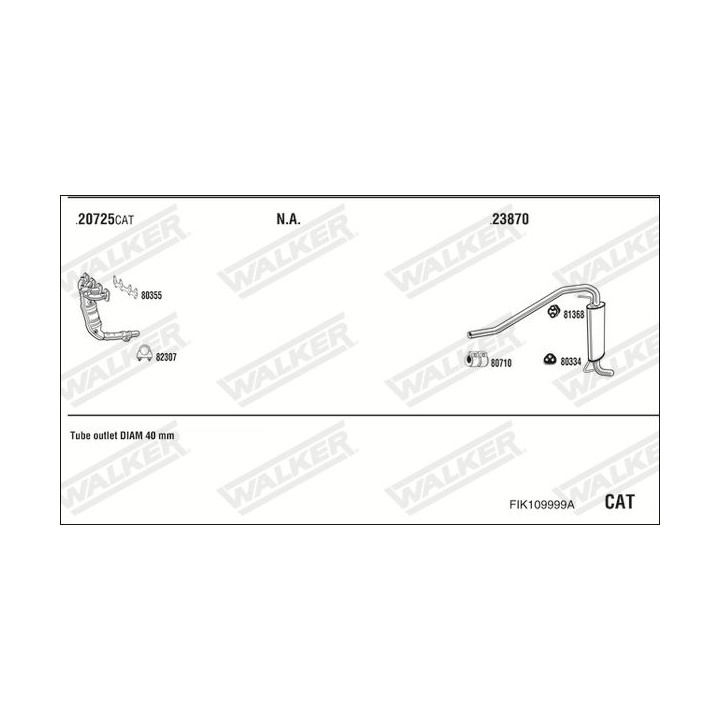 Išmetimo sistema WALKER FIK109999A