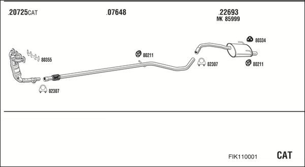 Išmetimo sistema WALKER FIK110001