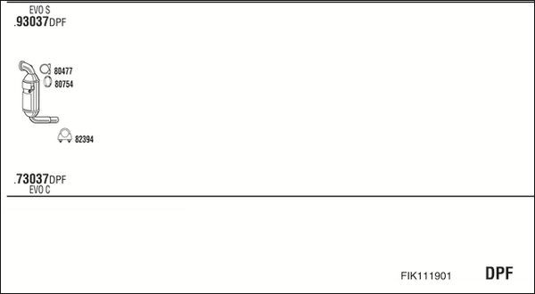 Išmetimo sistema WALKER FIK111901