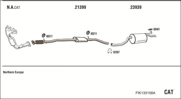 Išmetimo sistema WALKER FIK133158A