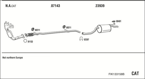 Išmetimo sistema WALKER FIK133158B