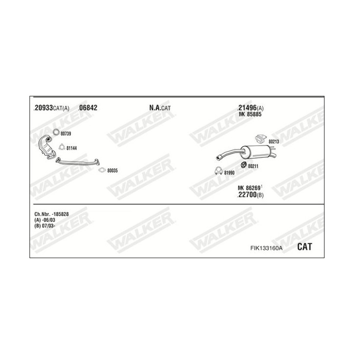 Išmetimo sistema WALKER FIK133160A