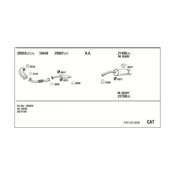 Išmetimo sistema WALKER FIK133160B