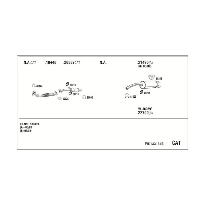 Išmetimo sistema WALKER FIK133161B