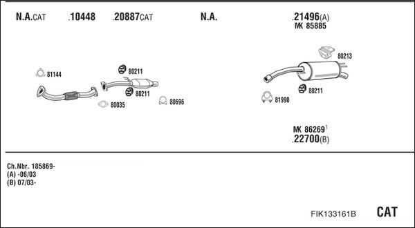 Išmetimo sistema WALKER FIK133161B