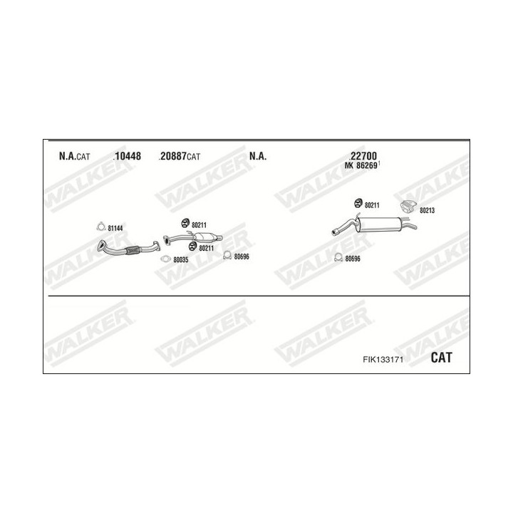 Išmetimo sistema WALKER FIK133171