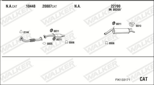 Išmetimo sistema WALKER FIK133171