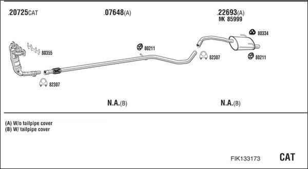 Išmetimo sistema WALKER FIK133173