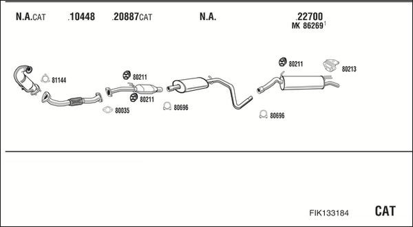 Išmetimo sistema WALKER FIK133184