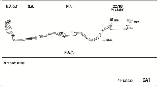 Išmetimo sistema WALKER FIK133239