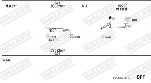 Išmetimo sistema WALKER FIK133241B