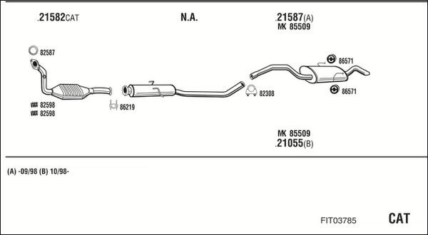 Išmetimo sistema WALKER FIT03785