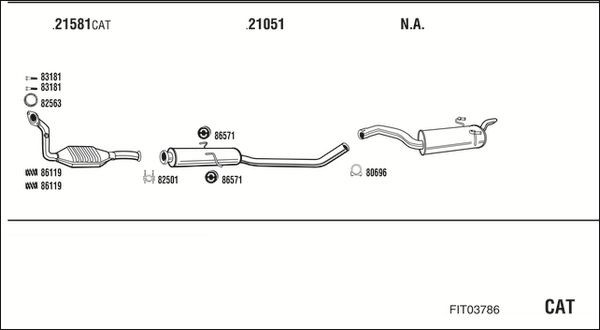Išmetimo sistema WALKER FIT03786