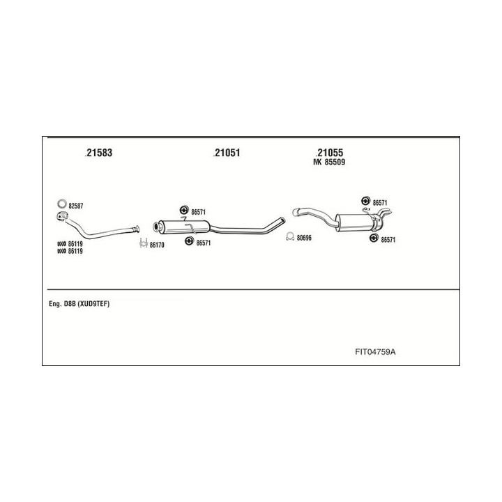 Išmetimo sistema WALKER FIT04759A