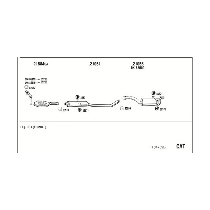 Išmetimo sistema WALKER FIT04759B