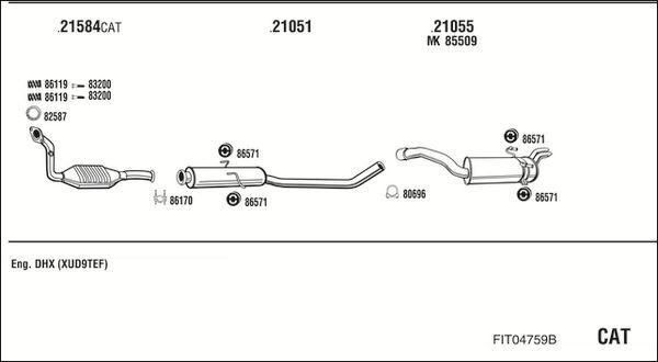 Išmetimo sistema WALKER FIT04759B