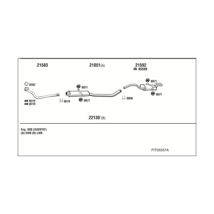 Išmetimo sistema WALKER FIT05557A