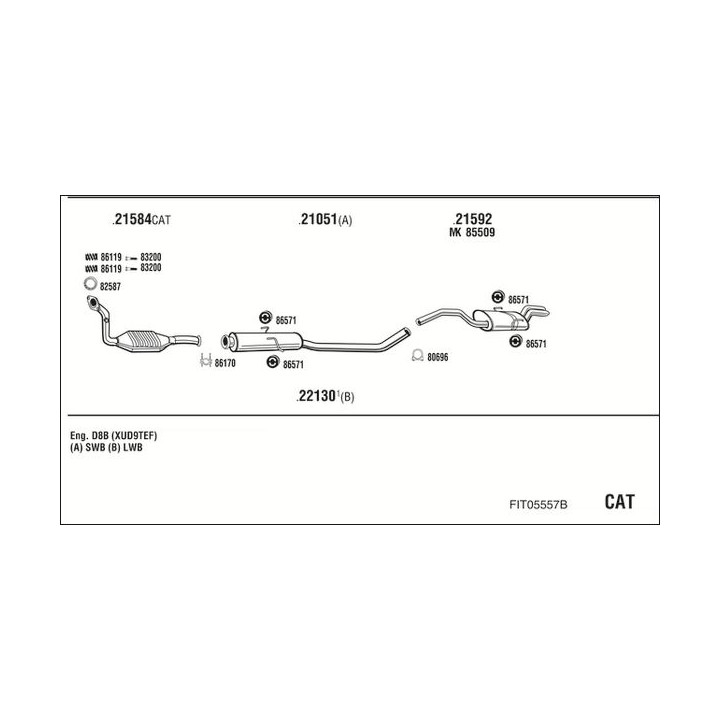 Išmetimo sistema WALKER FIT05557B