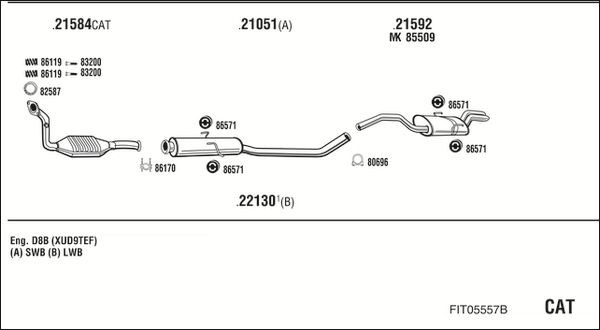 Išmetimo sistema WALKER FIT05557B