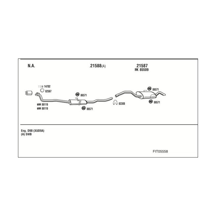 Išmetimo sistema WALKER FIT05558