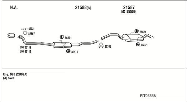 Išmetimo sistema WALKER FIT05558