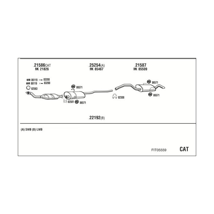 Išmetimo sistema WALKER FIT05559