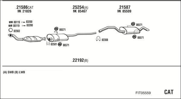 Išmetimo sistema WALKER FIT05559