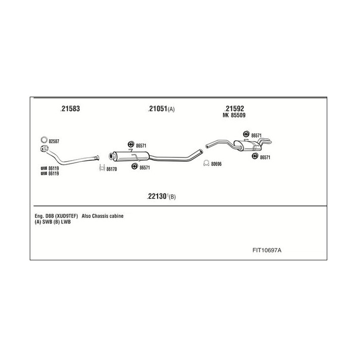 Išmetimo sistema WALKER FIT10697A