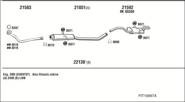 Išmetimo sistema WALKER FIT10697A