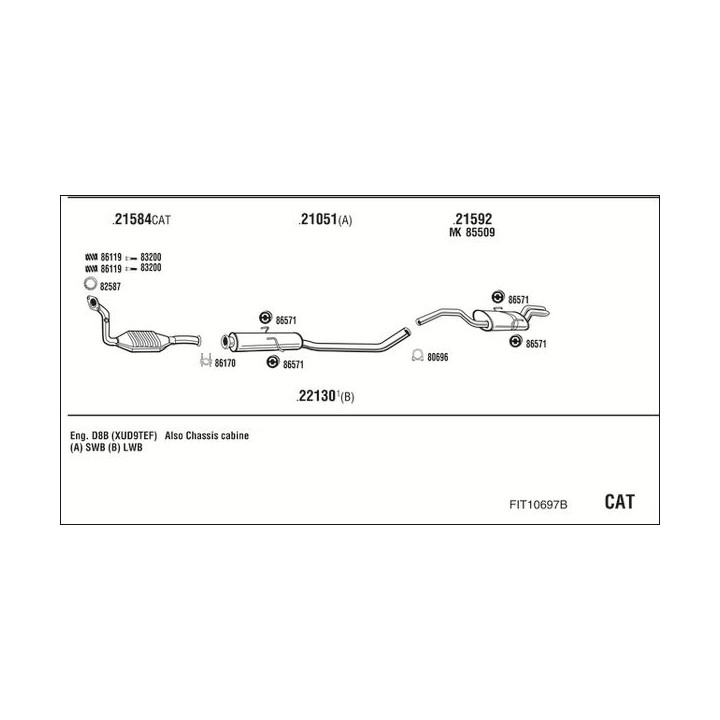 Išmetimo sistema WALKER FIT10697B