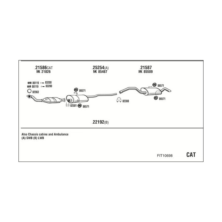 Išmetimo sistema WALKER FIT10698
