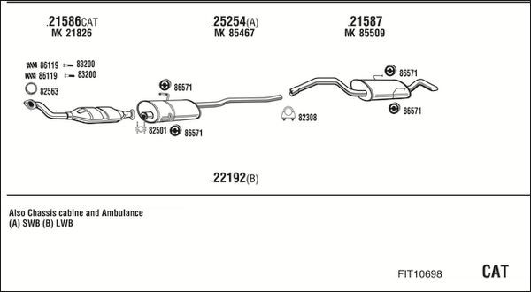 Išmetimo sistema WALKER FIT10698