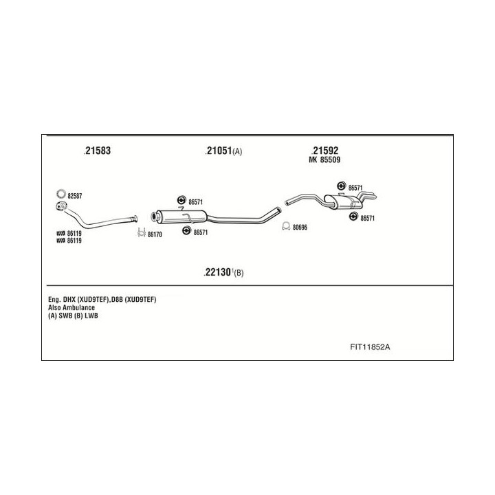 Išmetimo sistema WALKER FIT11852A