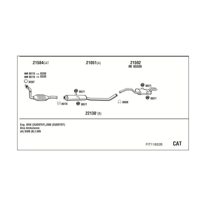 Išmetimo sistema WALKER FIT11852B
