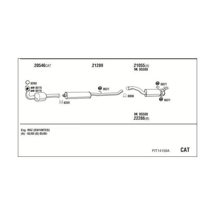 Išmetimo sistema WALKER FIT14159A